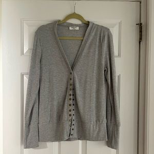 Zenana Gray Snap Cardigan